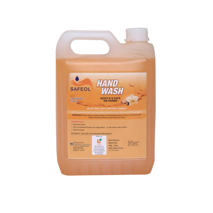 SAFEOL HAND WASH SANDALWOOD FLAVOUR  5LTR